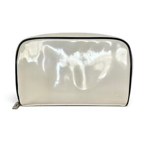 Yves Saint Laurent YSL Beauté White Zip Pouch Cosmetic Bag Clutch Purse